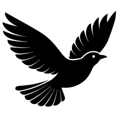 bird black silhouette vector, Simple silhouette Design vector icon with white background. Wild bird
