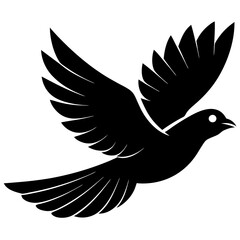 bird black silhouette vector, Simple silhouette Design vector icon with white background. Wild bird