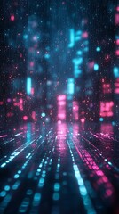 Obraz premium Colorful digital abstract with glowing lights.