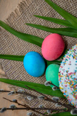 Traditional Easter Paschal wicker basket.