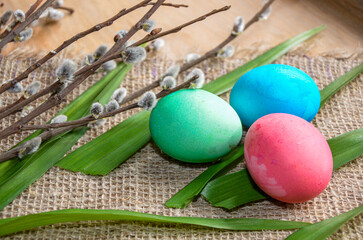 Traditional Easter Paschal wicker basket.