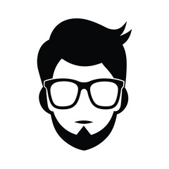 Human face vector silhouette