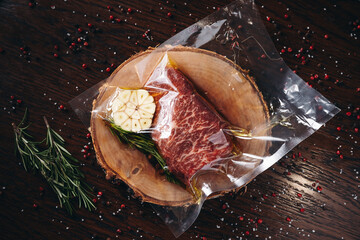 Vacuum Sealed Raw Beef Steak