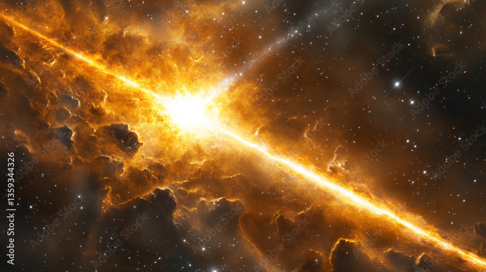 Canvas Prints big bang in the universe. birth of a supernova. flash of light on the background of cosmic particles
