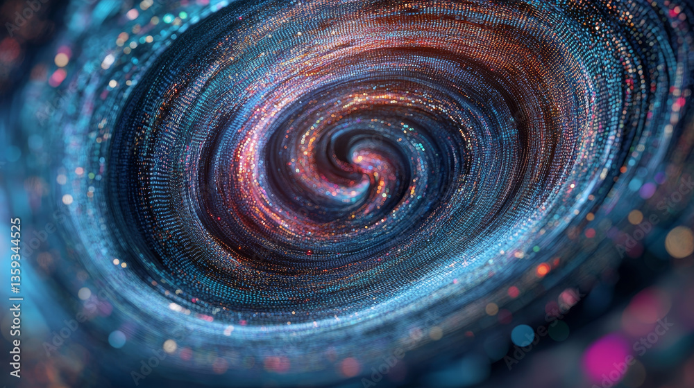 Poster cyber flow in digital databases. big data analysis in high-tech business corporations. 3d illustrati