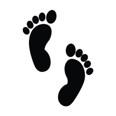foot prints vector silhouette