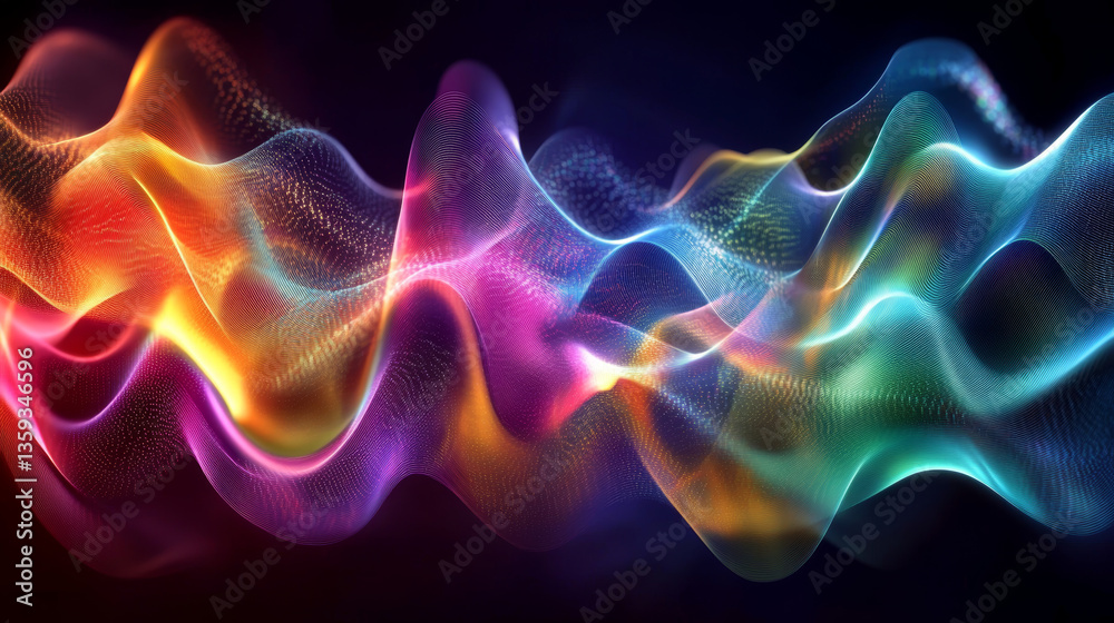 Poster cyberdata flow. blockchain data fields. cyberspace. digital generation, electronic field, processed 