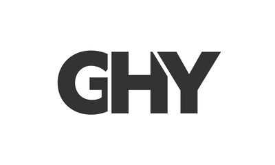 GHY logo design template with strong and modern bold text. Initial based vector logotype featuring simple and minimal typography. Trendy company identity.