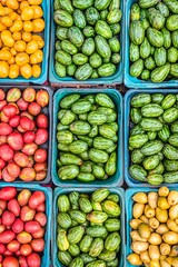 Vibrant Fruit Market Stall Display Colorful Tropical Produce