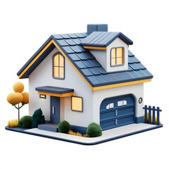 Charming miniature house model in modern design home environment 3d render architectural visualization