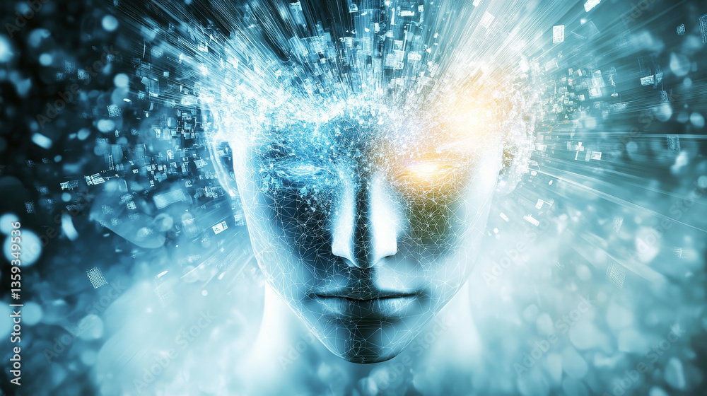 Poster business technology digital future. binary code waves, wavy lines digital global data flow concept. 