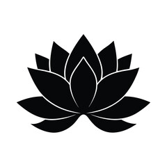 lotus flower icon vector shilhouette