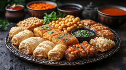 Traditional Nowruz Pastries on Ornate Serving Plate