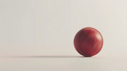 Red Cricket Ball On Minimalist Surface Showcasing Simplicity And Precision Suitable