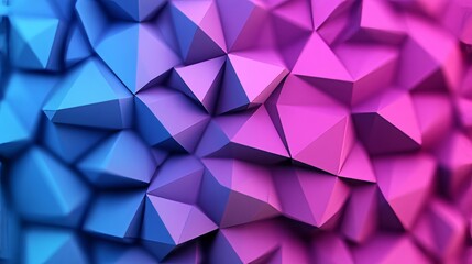 Fototapeta premium 3D abstract geometric pattern with blue and pink facets, modern design, digital art background