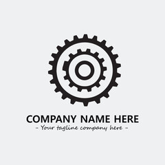 Fototapeta premium Gear illustration for logo company black and white vector image 