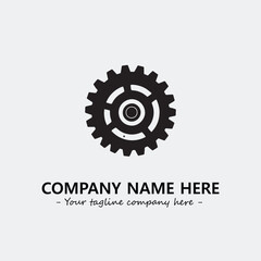 Fototapeta premium Gear illustration for logo company black and white vector image 