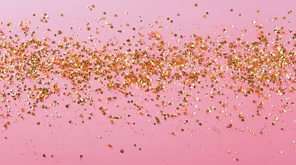 Naklejka premium A pink background with gold glitter scattered all over it