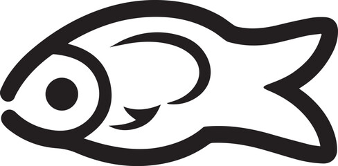 Fish icon flat and minimal vector art illustration on a white background.
