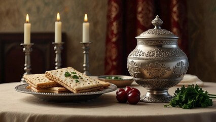 Naklejka premium Still life with tea and candle