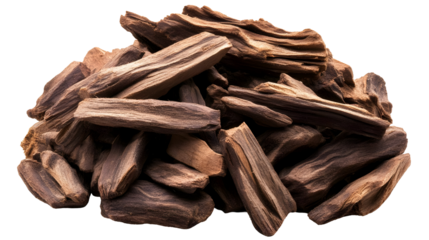Agarwood Oud Incense on Transparent Background Aroma Therapy Wood
