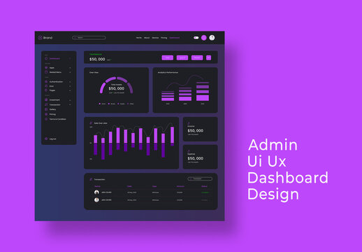 Admin Dashboard UI Kit Template