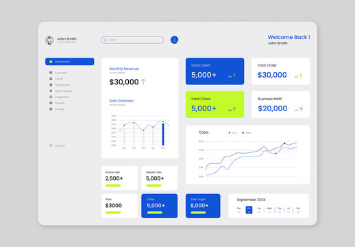 Sale UI UX Dashboard Design Layout