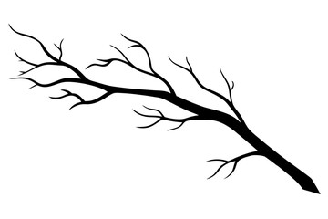 tree branch silhouette vector illustration