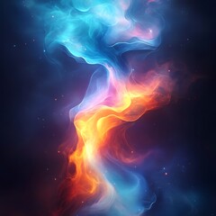 Fototapeta premium Abstract depiction of cosmic clouds with vibrant colors and luminosity