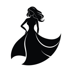 silhouette of a girl vector