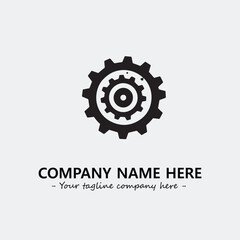Fototapeta premium Gear illustration for logo company black and white vector image 