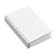 White book cover isolated on transparent background in a clip art style for design and presentation