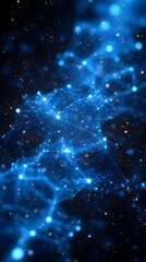 Abstract Digital Network Design With Glowing Lines And Blue Lights