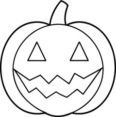 Jack-o'-Lantern Halloween Line Art Vector – Spooky Pumpkin Illustration