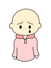 悲しいシンプル表情　赤色