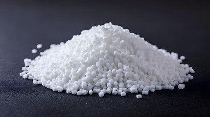 Close-up Pile of White Sugar Crystals Granules Texture