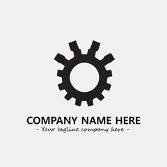 Gear illustration for logo company black and white vector image
