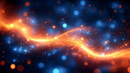 Abstract Glowing Patterns With Orange And Blue Light