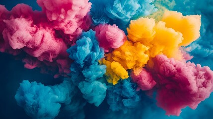 Fototapeta premium Abstract Colorful Ink Clouds Swirling Paint Vibrant Colors Background