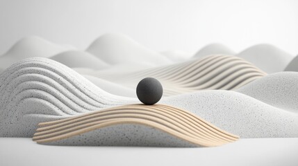 Abstract landscape with sphere