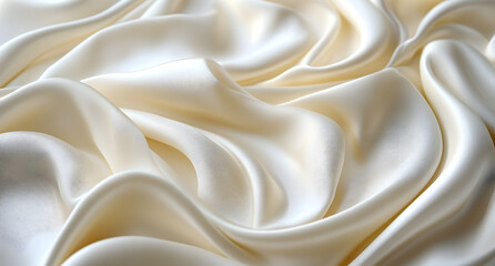 Obraz premium Luxurious of smooth white silk or satin fabric texture background.