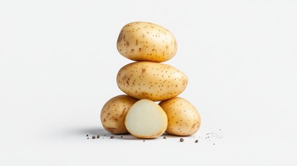 Fototapeta premium Stacked potatoes with spices