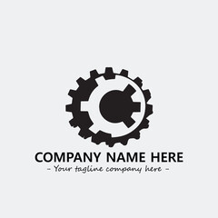 Fototapeta premium Gear illustration for logo company black and white vector image 