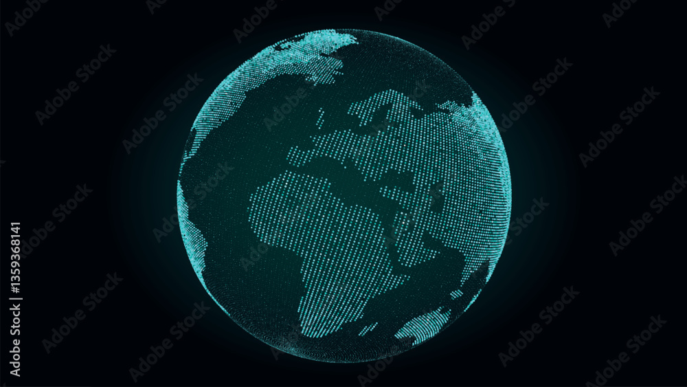 Aufkleber network connection structure. abstract technology background with digital connecting data on planet.
