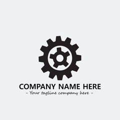Gear illustration for logo company black and white vector image
