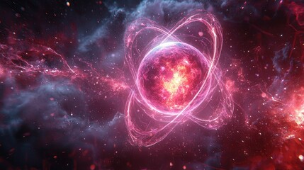 Obraz premium Abstract cosmic atom