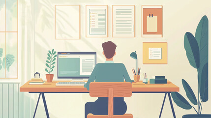 Freelancer Working on a Laptop
