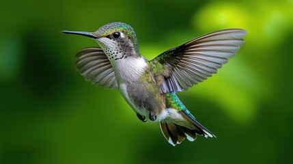 Fototapeta premium Hummingbird in flight, vibrant colors
