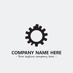 Gear illustration for logo company black and white vector image
