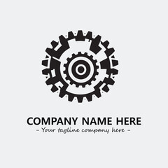 Fototapeta premium Gear illustration for logo company black and white vector image 